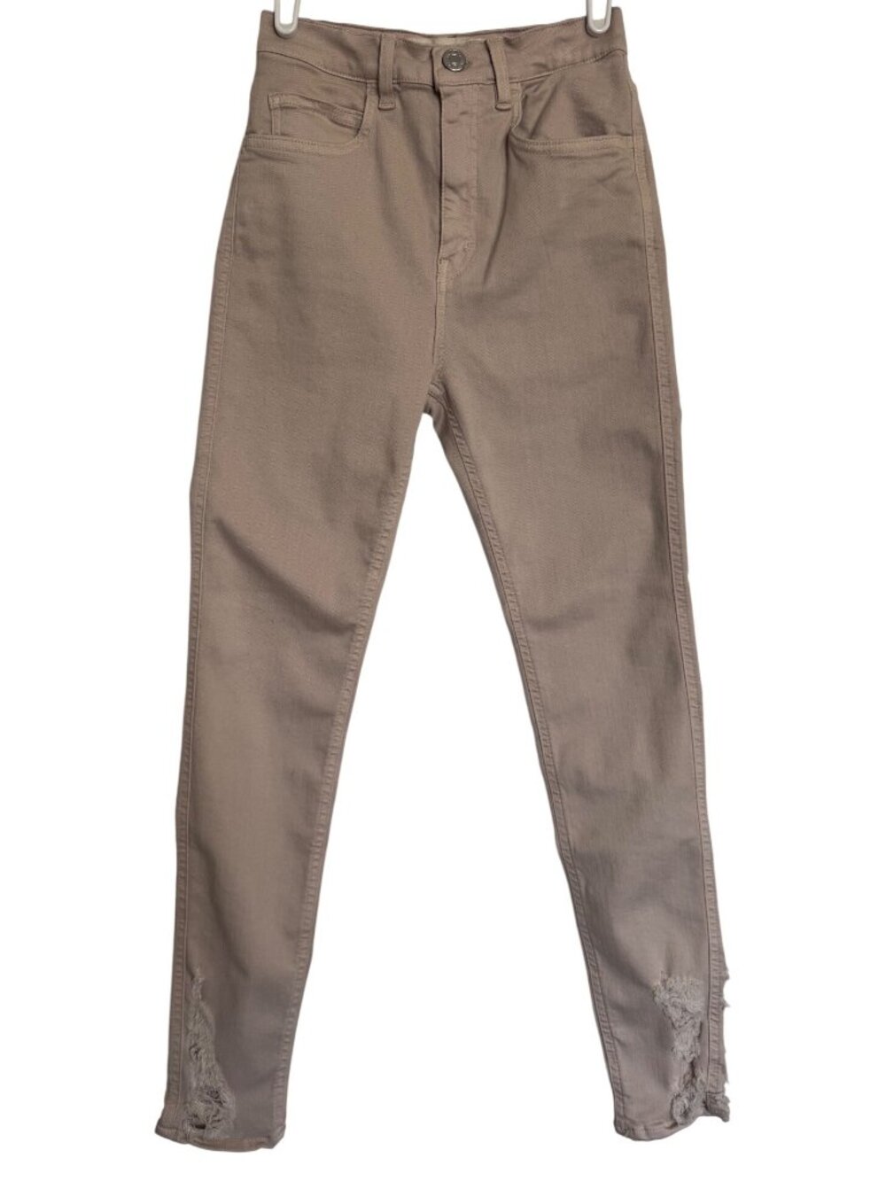 Haikure Ibiza Skinny Size 27 Ecru Silhouette NWT $311 Distressed Legs High Waist